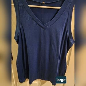 Women's Blue V-Neck Top